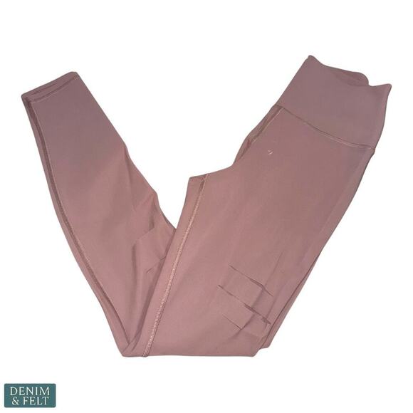 Alo Yoga High-Waist Ripped Warrior Leggings Mauve Size Small - Picture 2 of 9